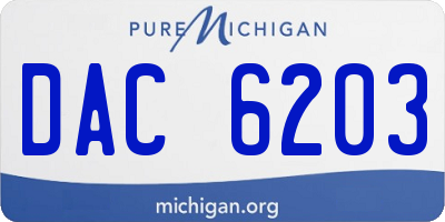 MI license plate DAC6203