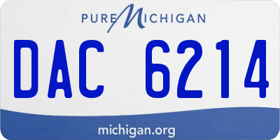 MI license plate DAC6214