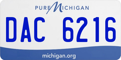 MI license plate DAC6216