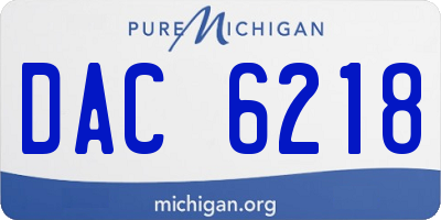 MI license plate DAC6218