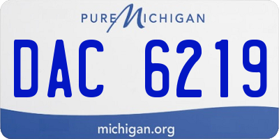 MI license plate DAC6219
