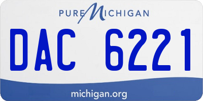 MI license plate DAC6221
