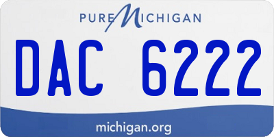 MI license plate DAC6222