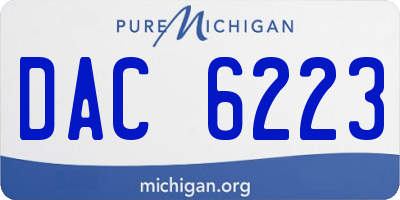 MI license plate DAC6223
