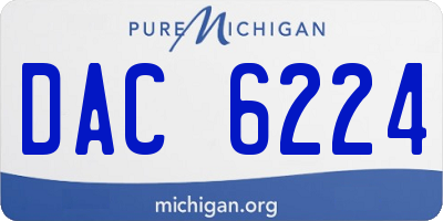 MI license plate DAC6224