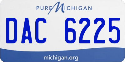 MI license plate DAC6225