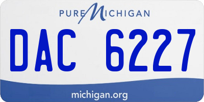 MI license plate DAC6227