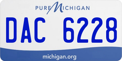 MI license plate DAC6228