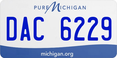 MI license plate DAC6229
