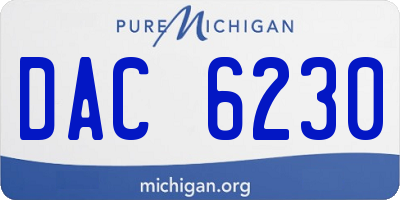 MI license plate DAC6230