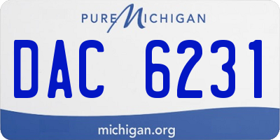 MI license plate DAC6231