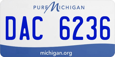 MI license plate DAC6236