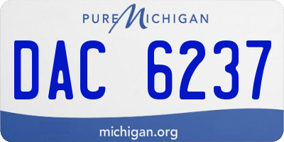 MI license plate DAC6237