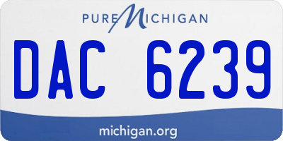 MI license plate DAC6239
