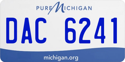 MI license plate DAC6241