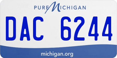 MI license plate DAC6244