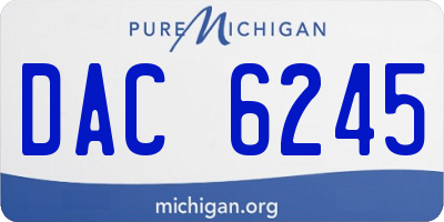 MI license plate DAC6245