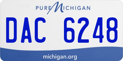 MI license plate DAC6248