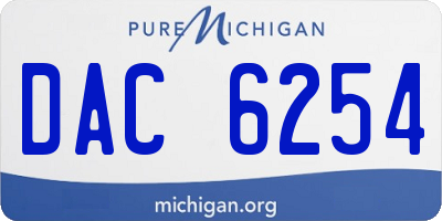 MI license plate DAC6254