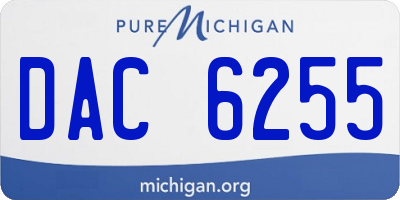 MI license plate DAC6255