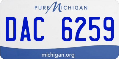 MI license plate DAC6259
