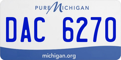 MI license plate DAC6270