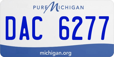 MI license plate DAC6277