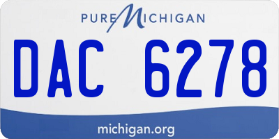 MI license plate DAC6278