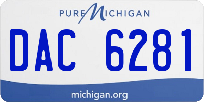 MI license plate DAC6281
