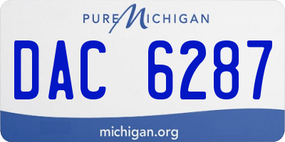 MI license plate DAC6287