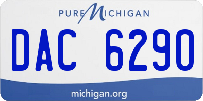 MI license plate DAC6290