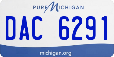 MI license plate DAC6291