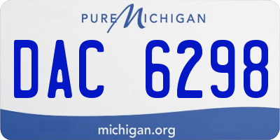 MI license plate DAC6298