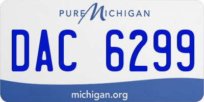 MI license plate DAC6299