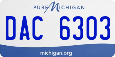 MI license plate DAC6303