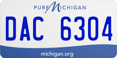MI license plate DAC6304