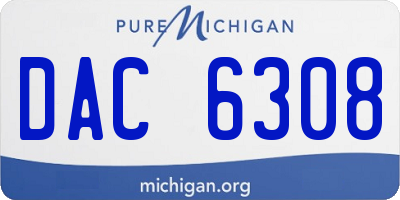 MI license plate DAC6308