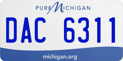 MI license plate DAC6311