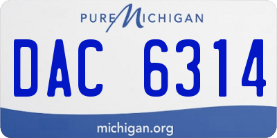 MI license plate DAC6314