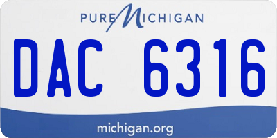 MI license plate DAC6316