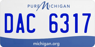 MI license plate DAC6317