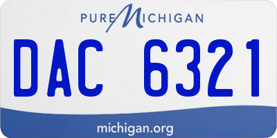 MI license plate DAC6321