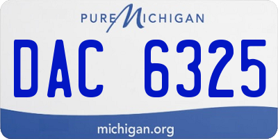 MI license plate DAC6325