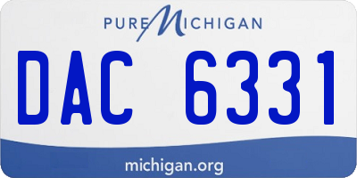 MI license plate DAC6331