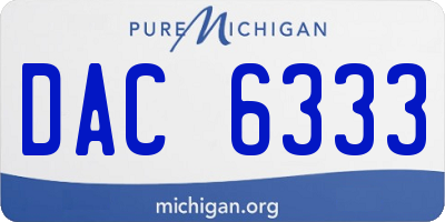 MI license plate DAC6333