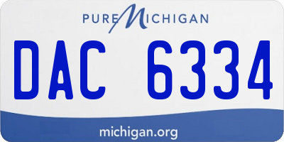 MI license plate DAC6334