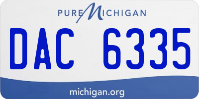 MI license plate DAC6335