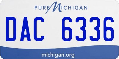 MI license plate DAC6336