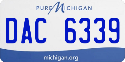 MI license plate DAC6339