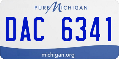 MI license plate DAC6341